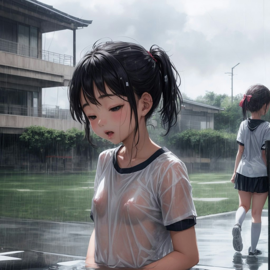 「あぁもう、雨降ってきちゃったよぉ・・・」