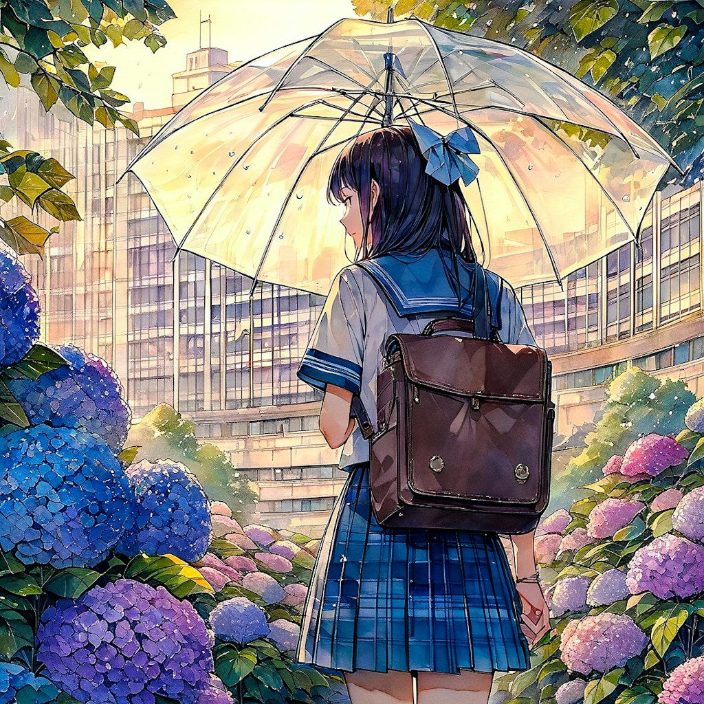 病院へ続く道 (街と少女83)