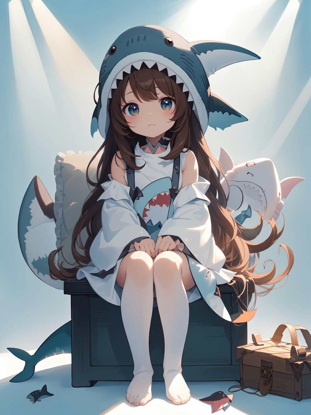 kawaii shark hat