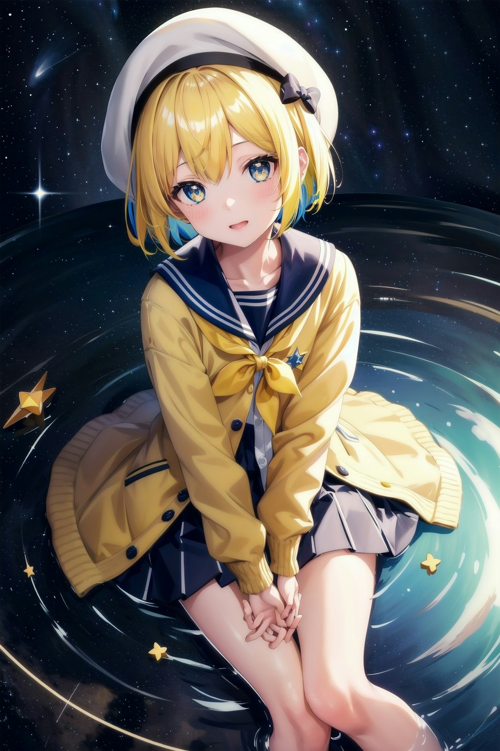 宇宙空間にて星を見上げる少女（オマケ）