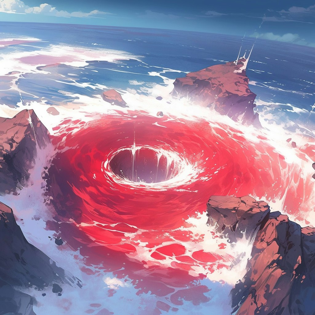 海の赤い穴