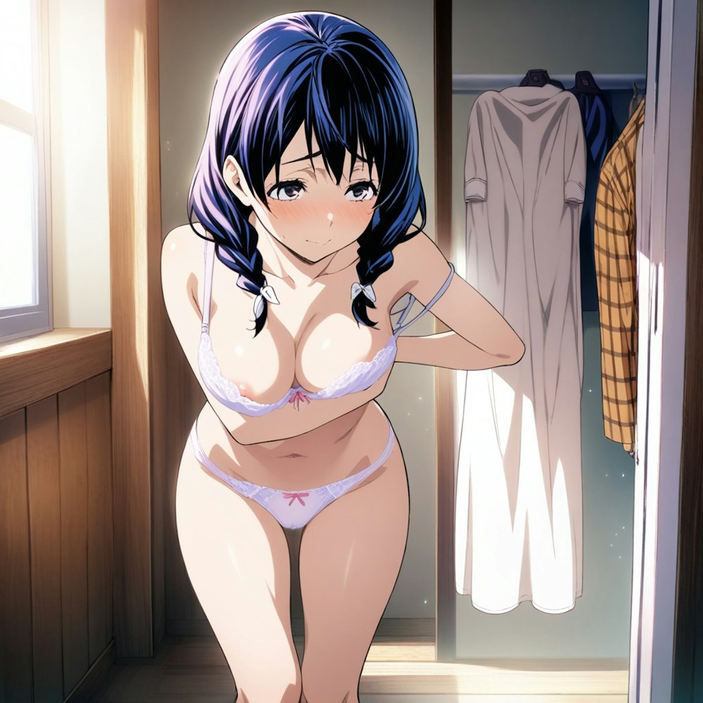 めぐみ着換え中(前から)
