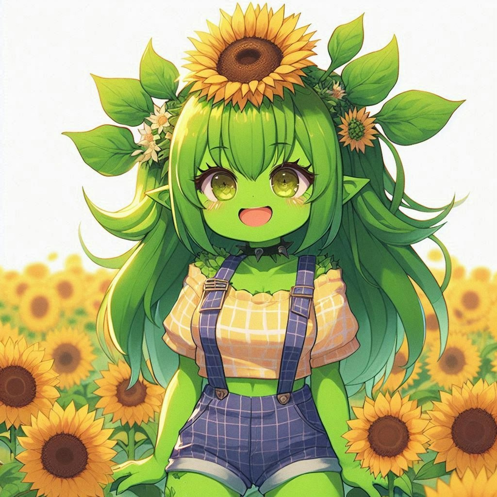 向日葵の植物モンスター娘ちゃん