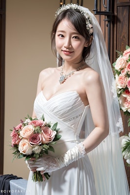 A beautiful girl in a wedding dress