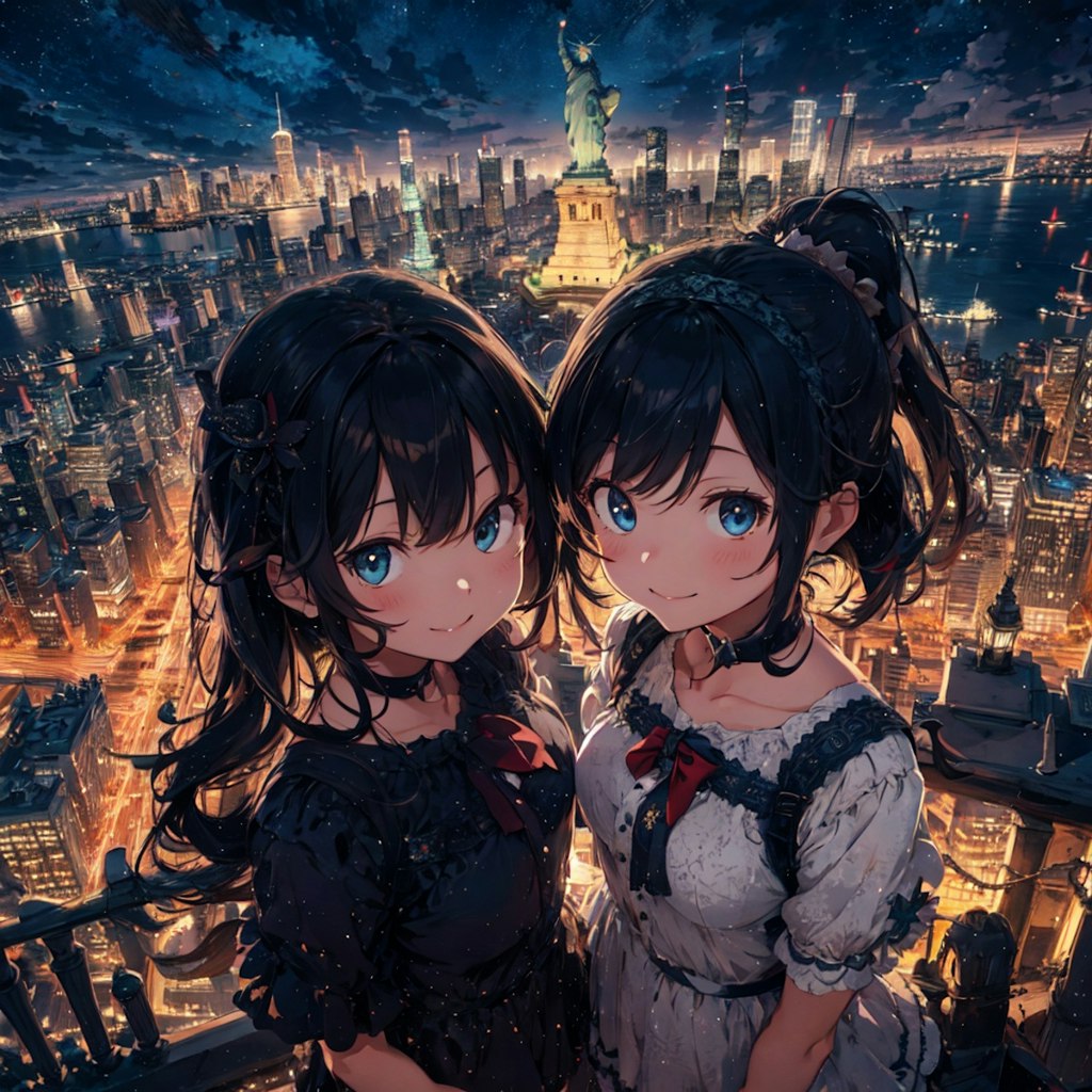 摩天楼からの夜景