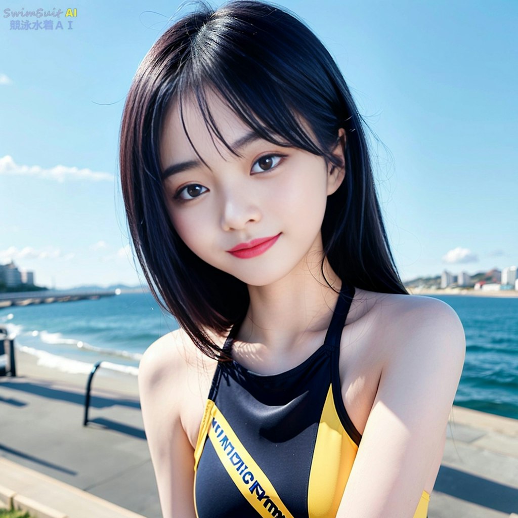 taiwan sweets girl with beautiful long black hair in competitive swimwear Vol2