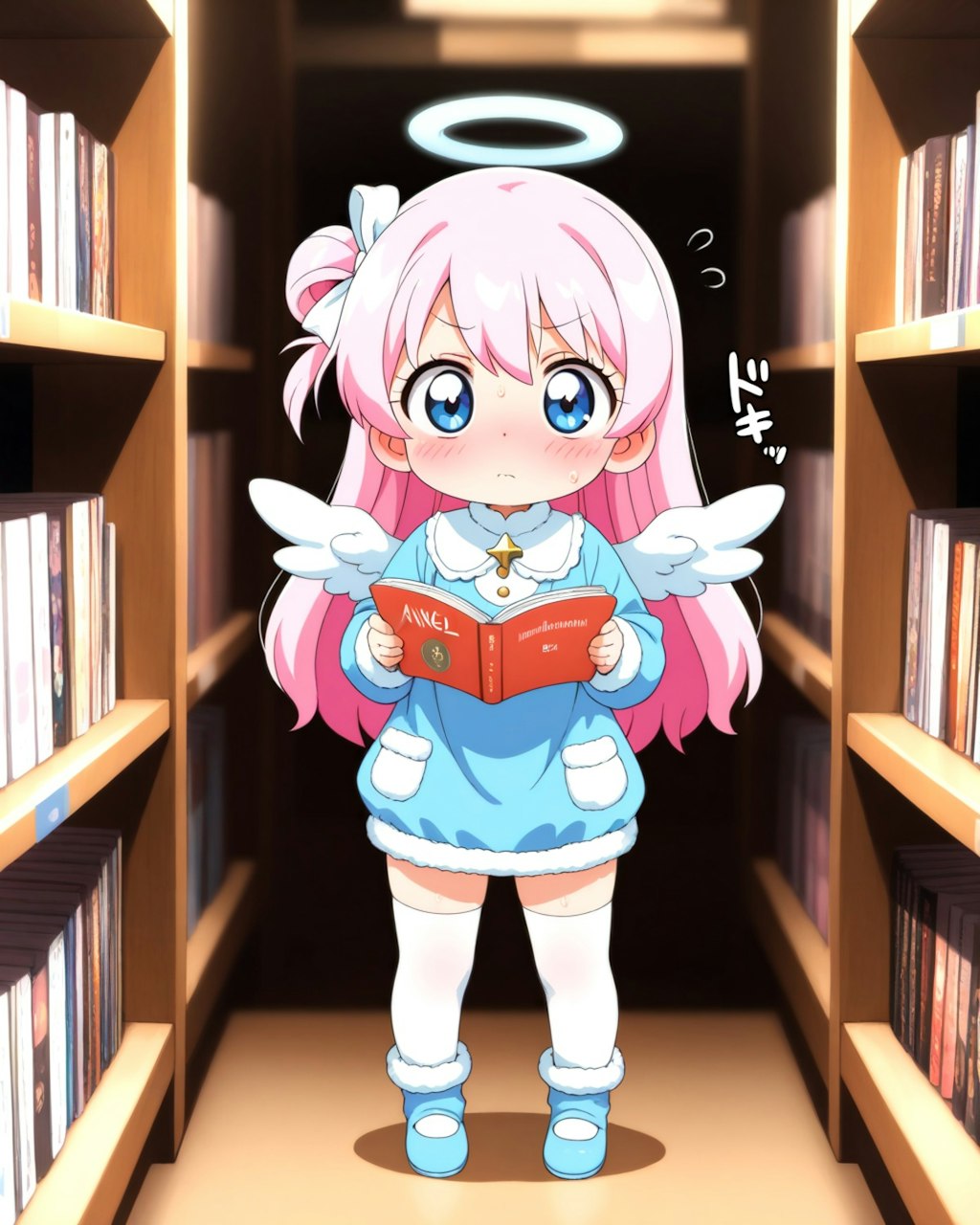 聖書を立ち読みする天使さん