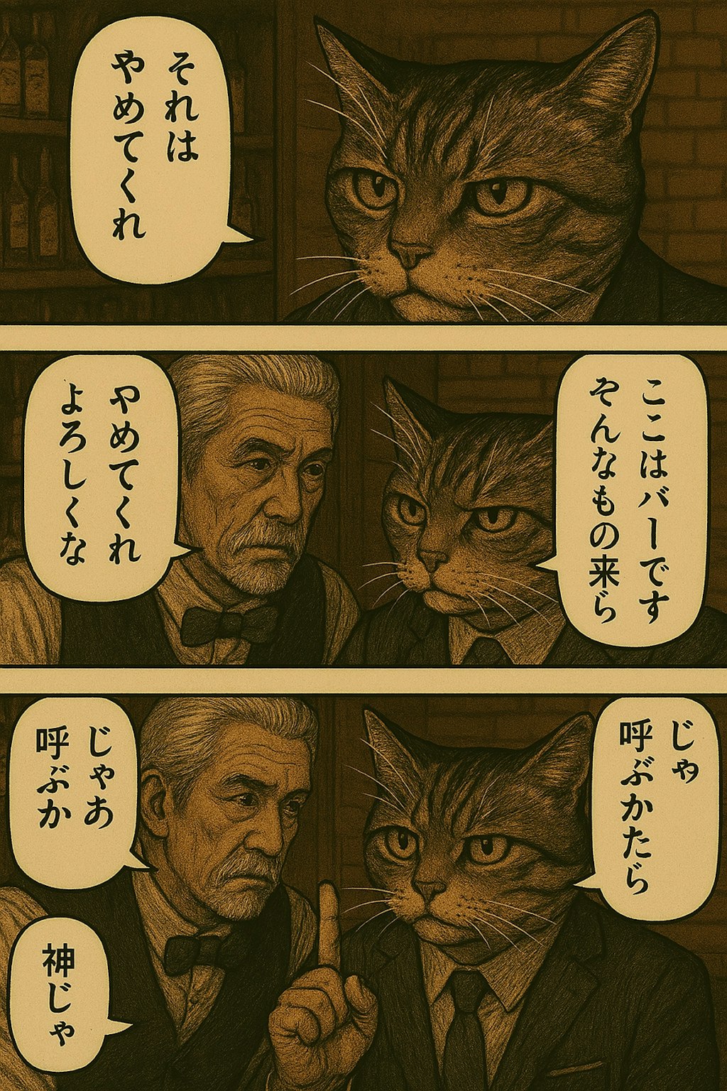 猫vsバーテン
