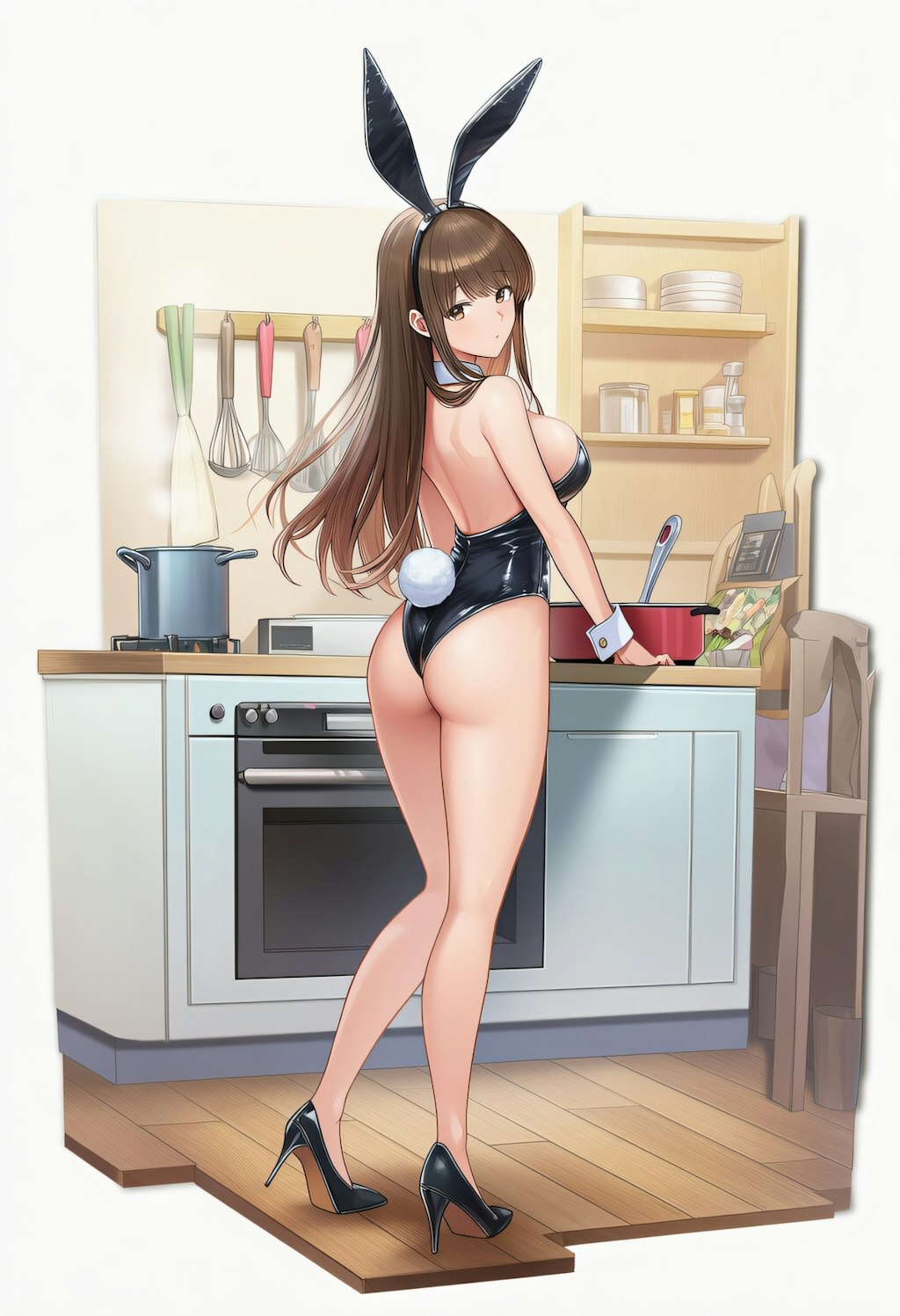 料理中のバニーさん