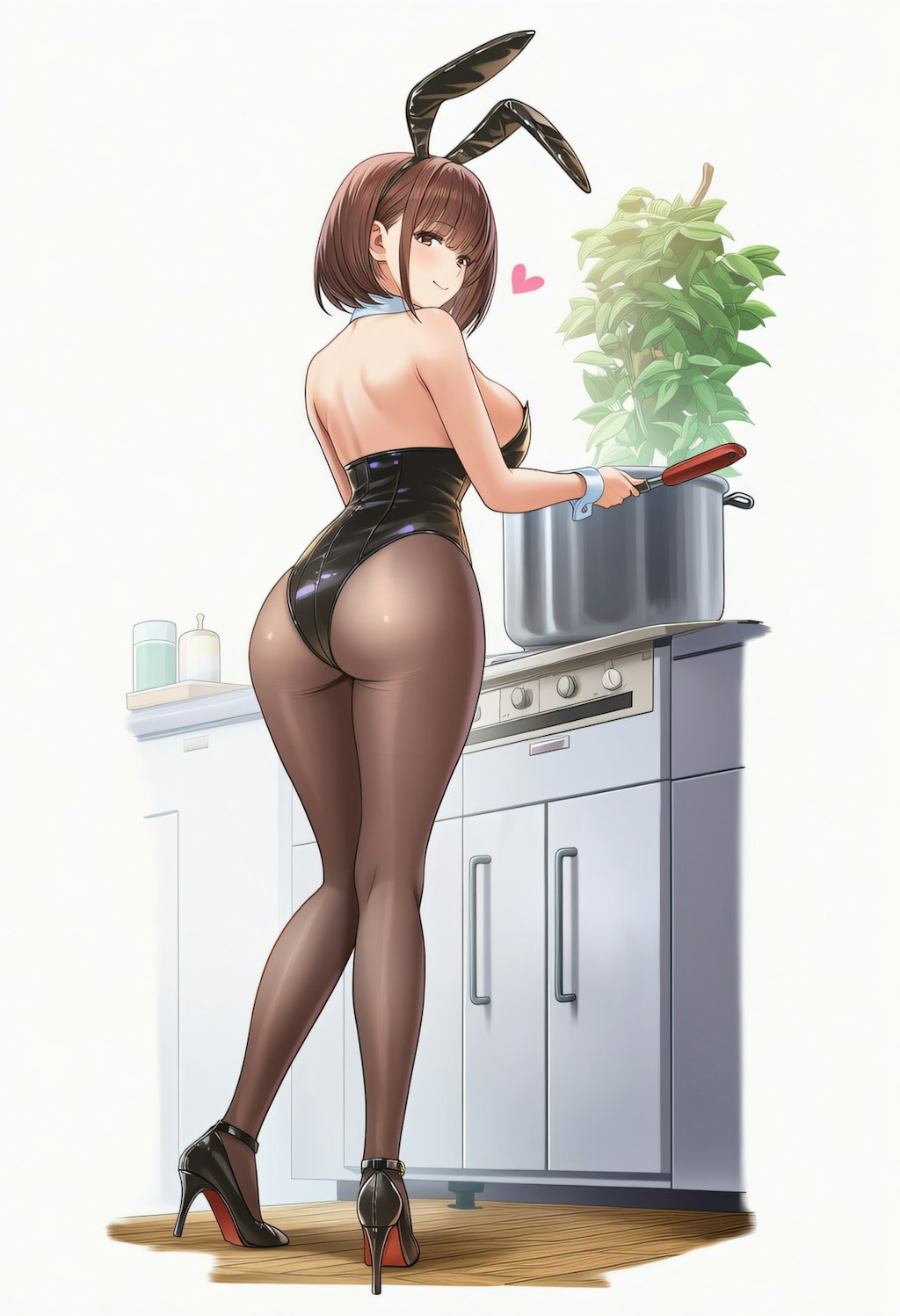 料理中のバニーさん