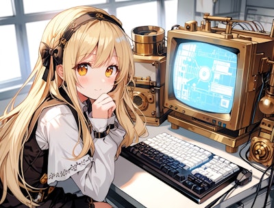 コンピュータと金髪の女の子 その２