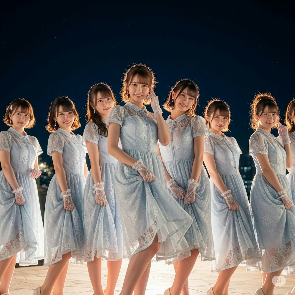 夜空の下でダンス