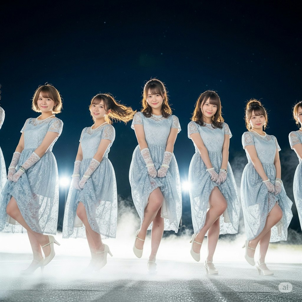 夜空の下でダンス