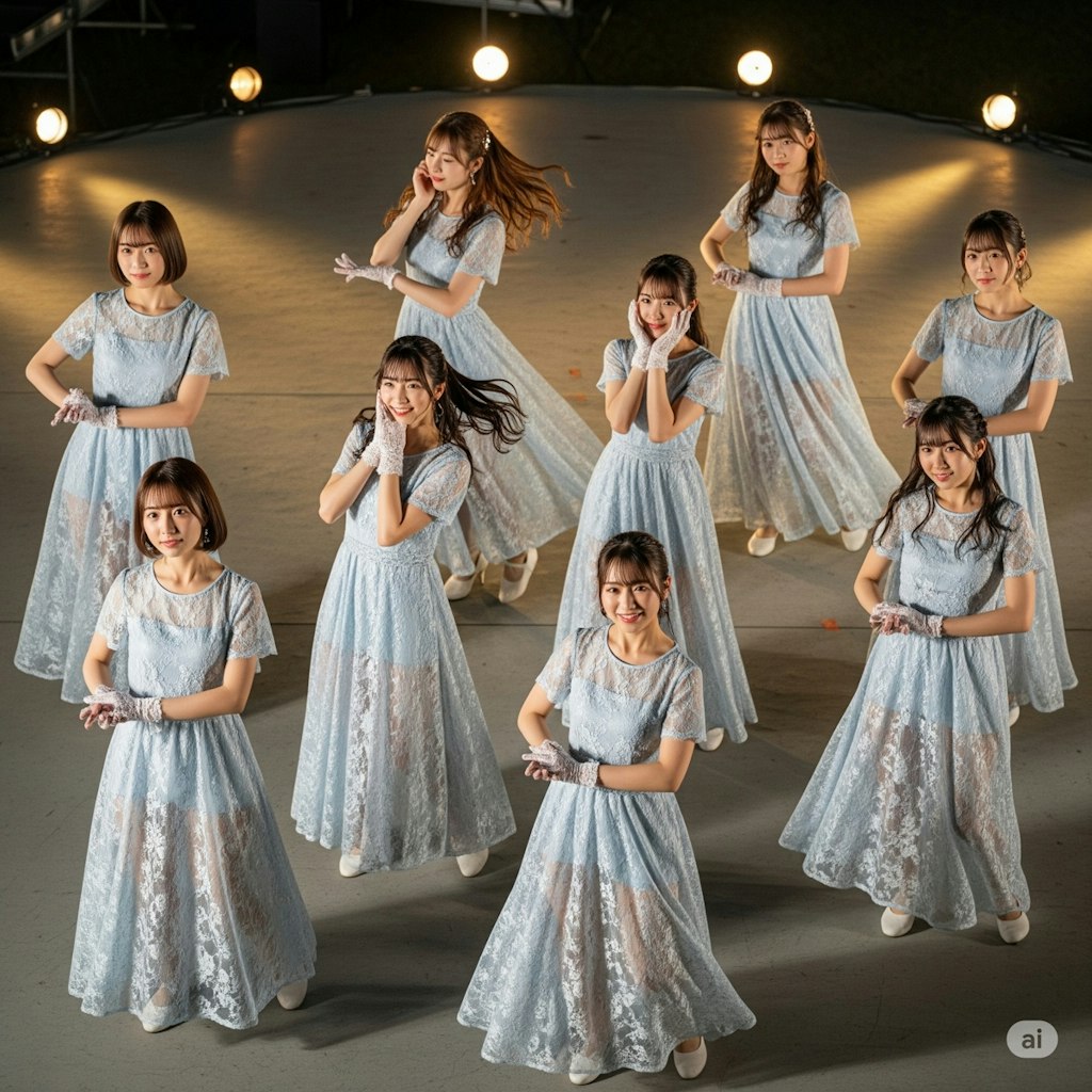 夜空の下でダンス