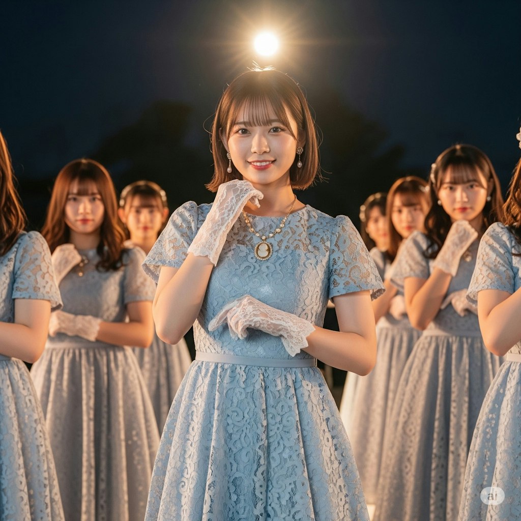 夜空の下でダンス