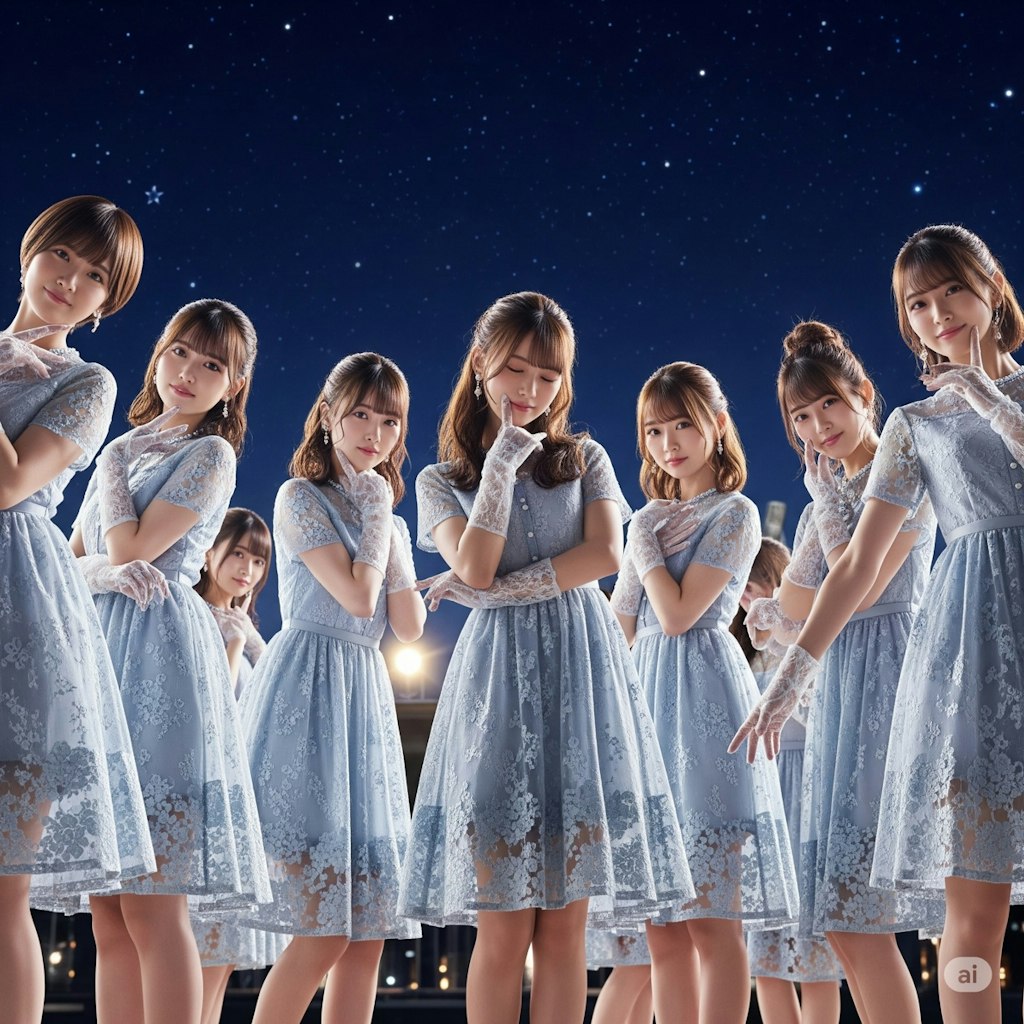 夜空の下でダンス