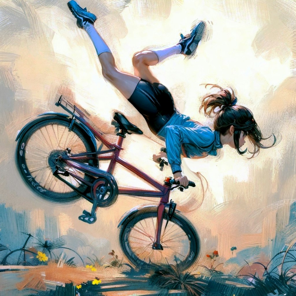 自転車に乗る練習 (自転車と少女⑤)