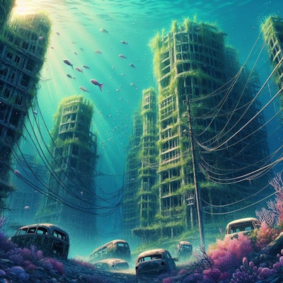 海中に沈んだ街