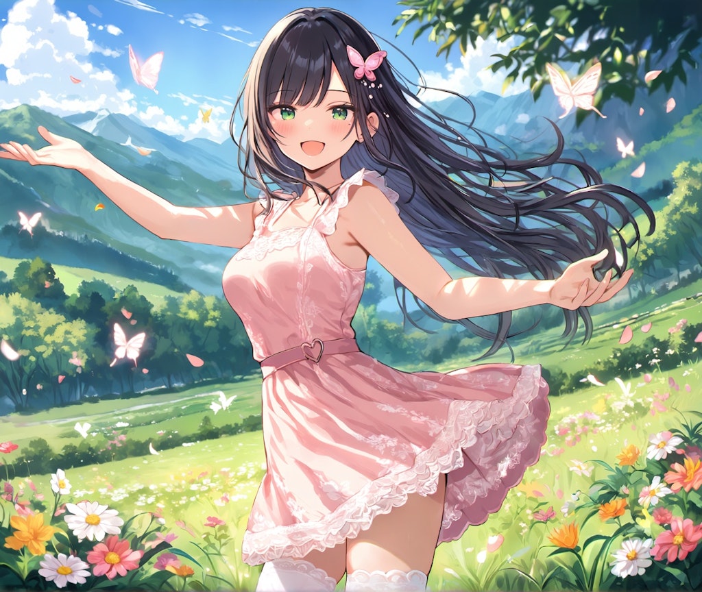 蝶の舞う草原にて