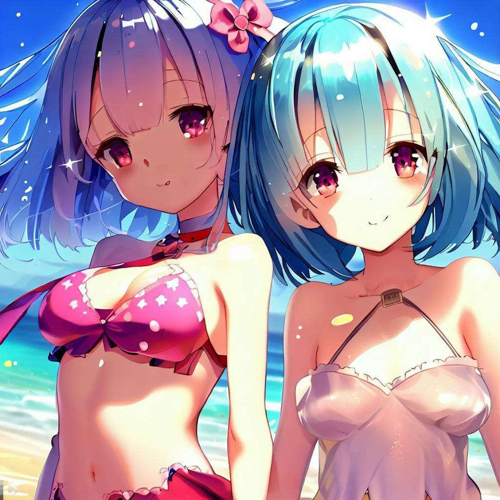 海で遊ぶレム＆ラム（その4）