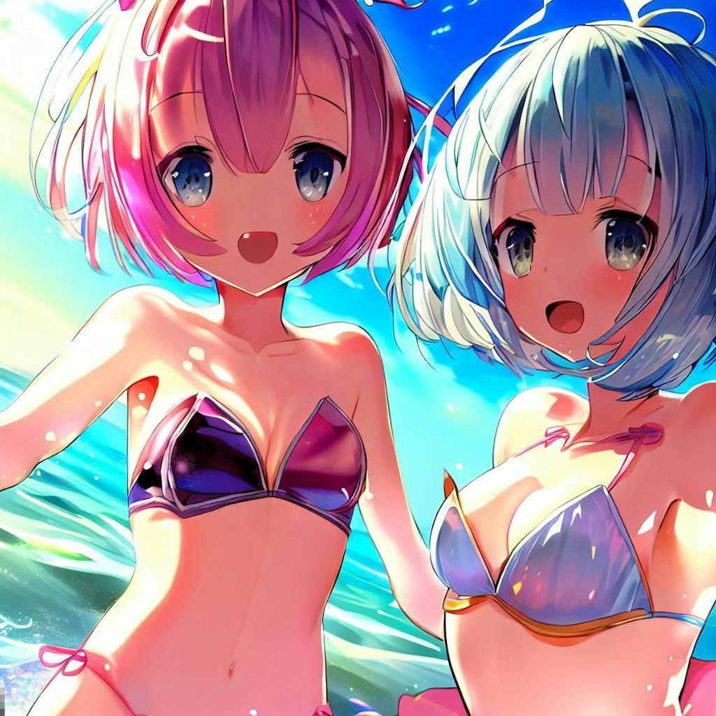 海で遊ぶレム＆ラム（その4）