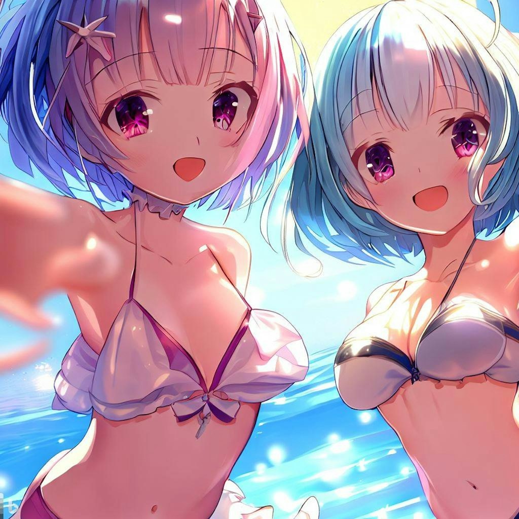 海で遊ぶレム＆ラム（その4）