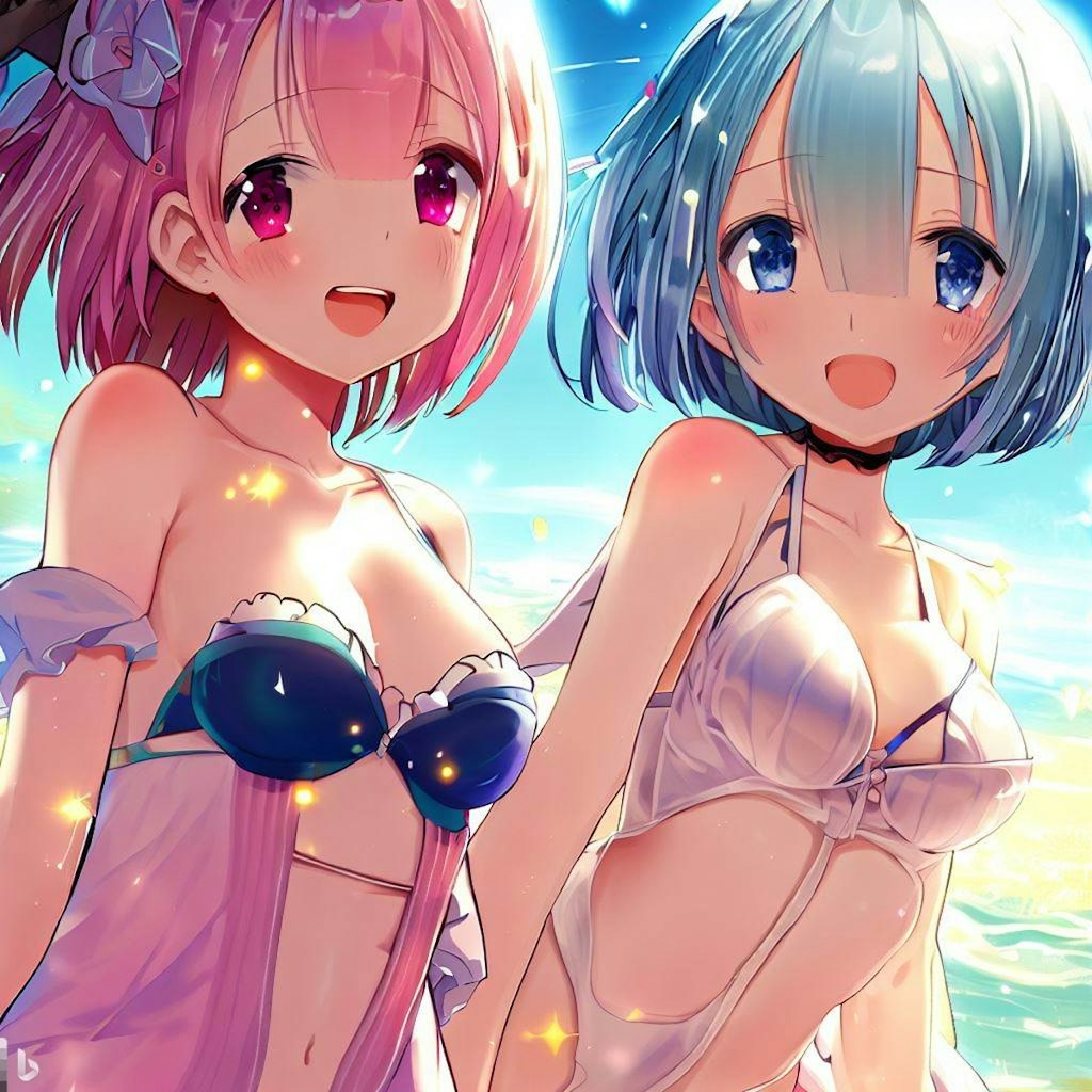 海で遊ぶレム＆ラム（その4）