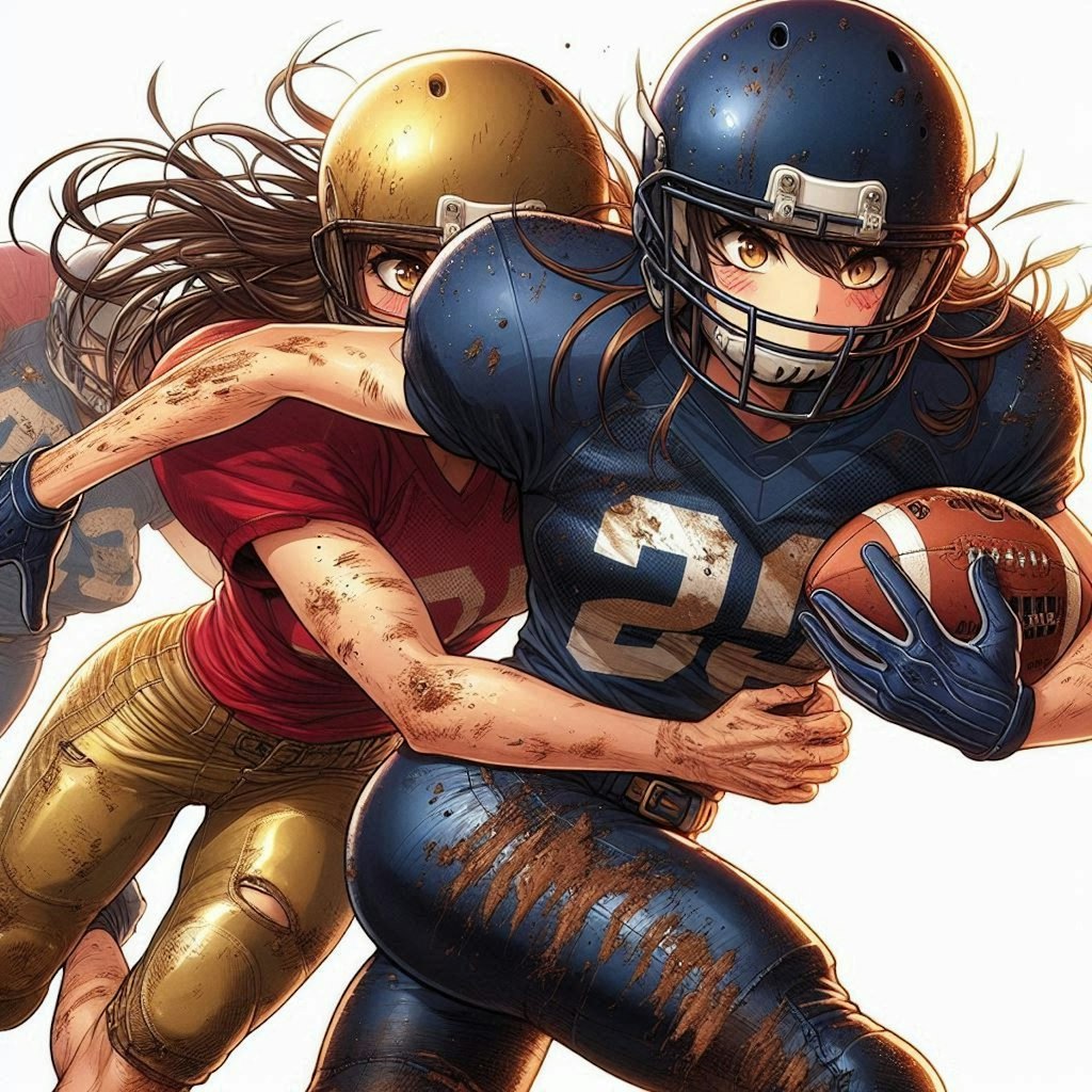 🏈泥まみれの女子アメフト 102