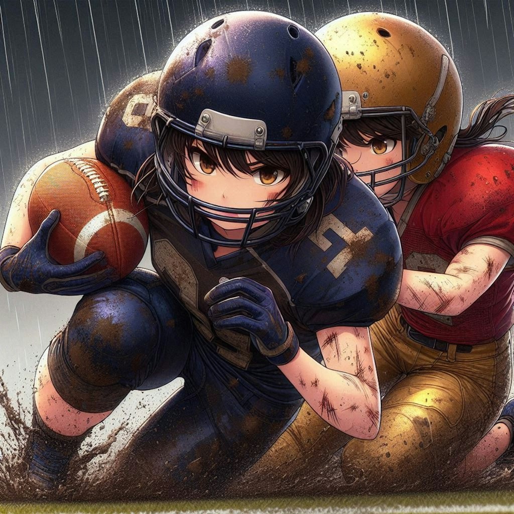 🏈泥まみれの女子アメフト 102