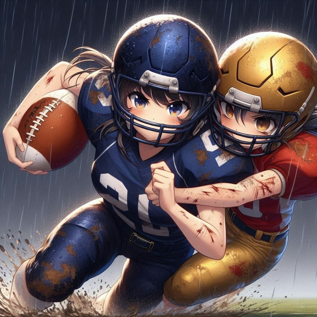 🏈泥まみれの女子アメフト 102