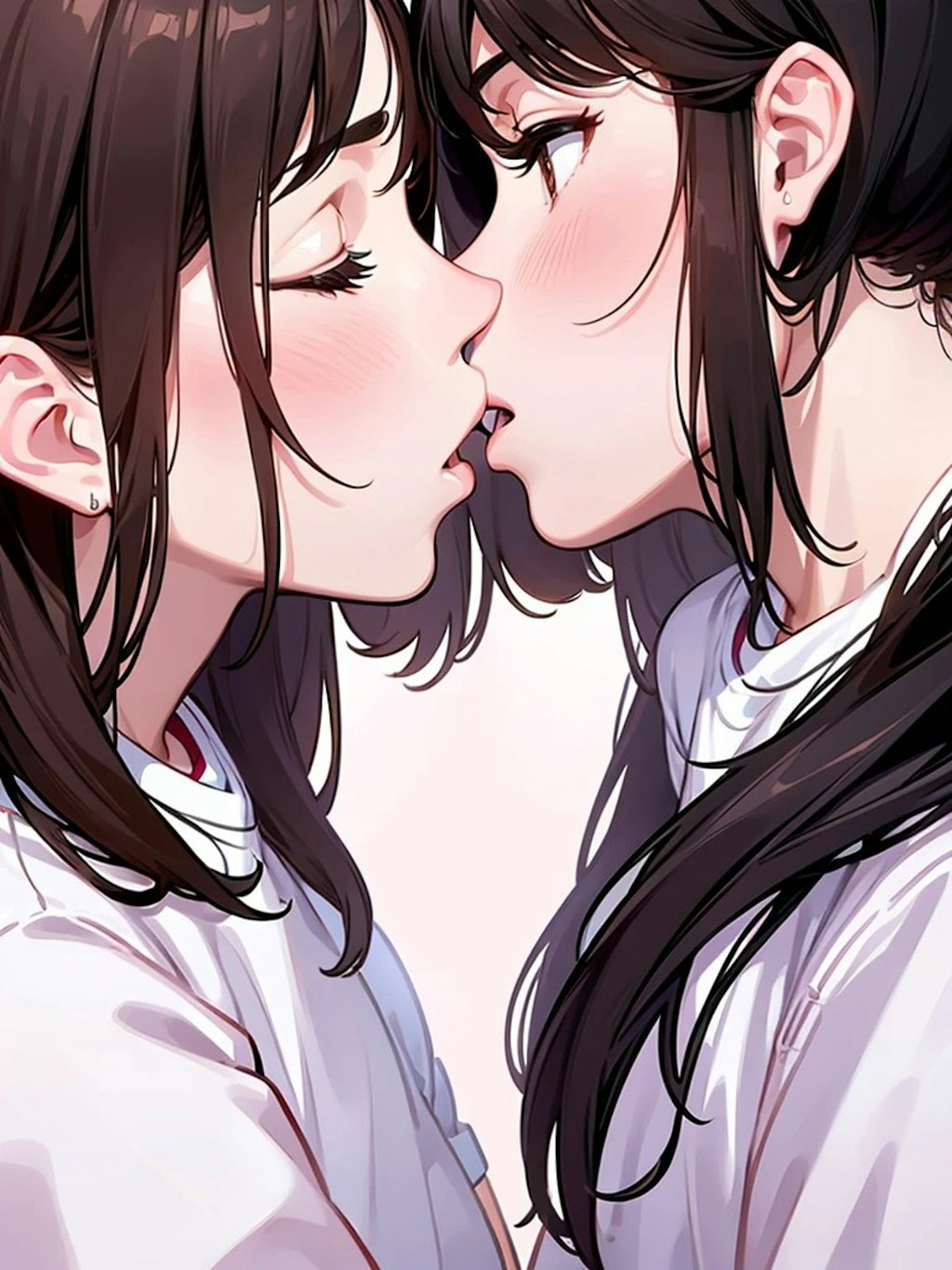 百合キス体操服女子高生