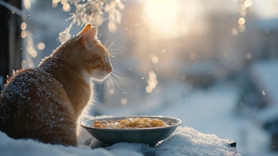 雪とラーメンと猫