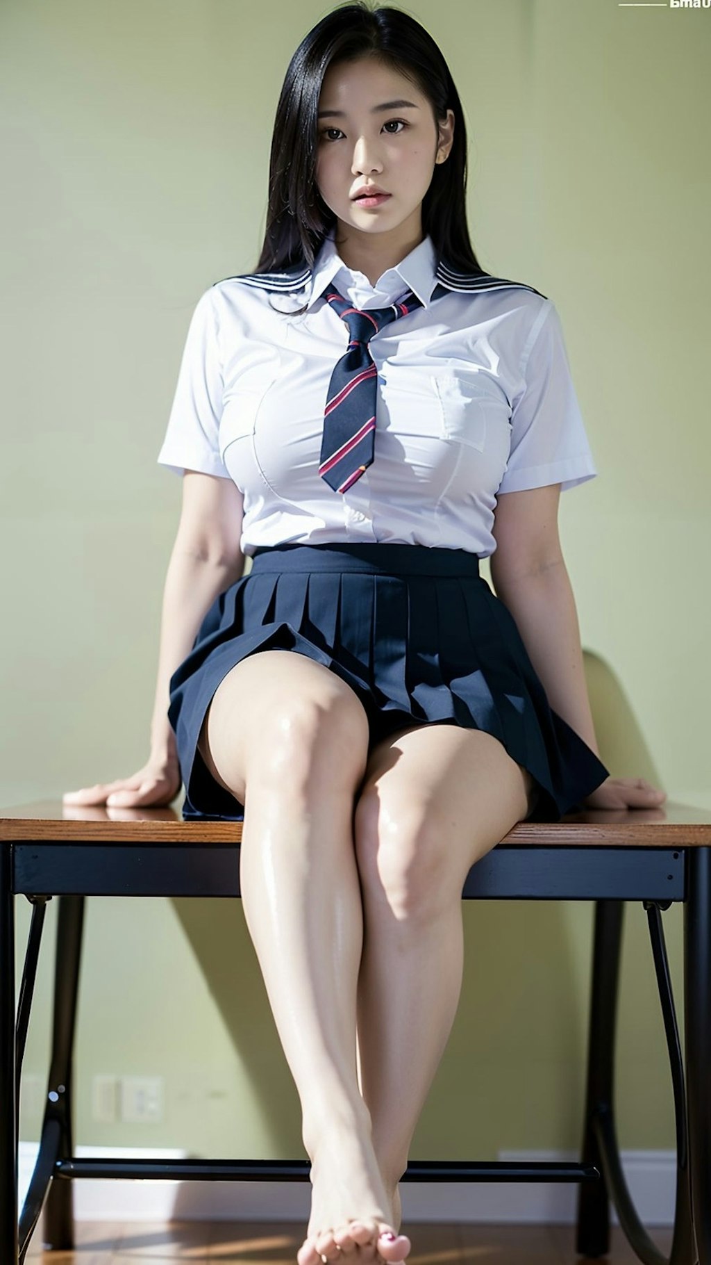 制服 jk 女子高生 生脚 脚フェチ 生足 裸足 素足 ミニスカ