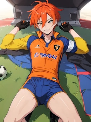 サッカー少年　【オレンジ】