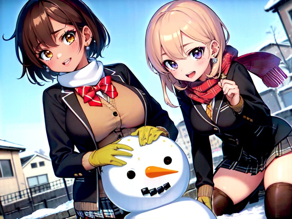 JKと雪だるま