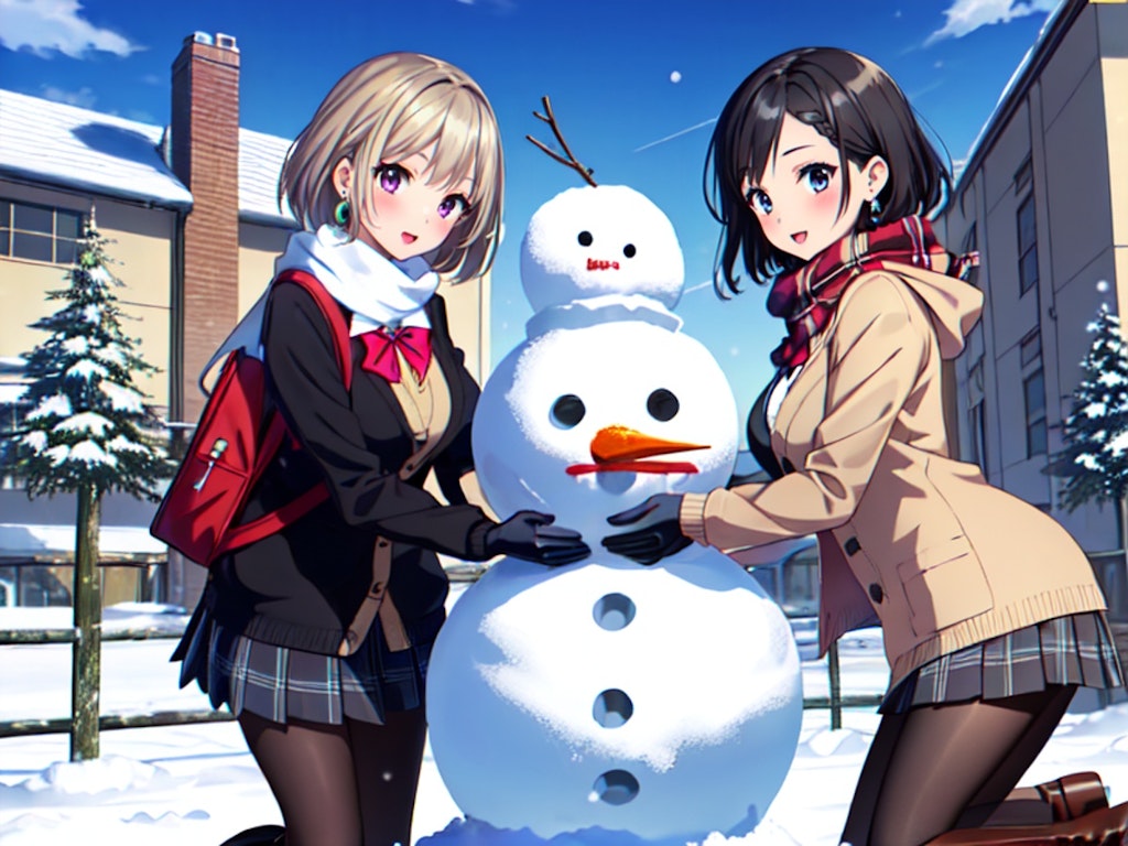 JKと雪だるま