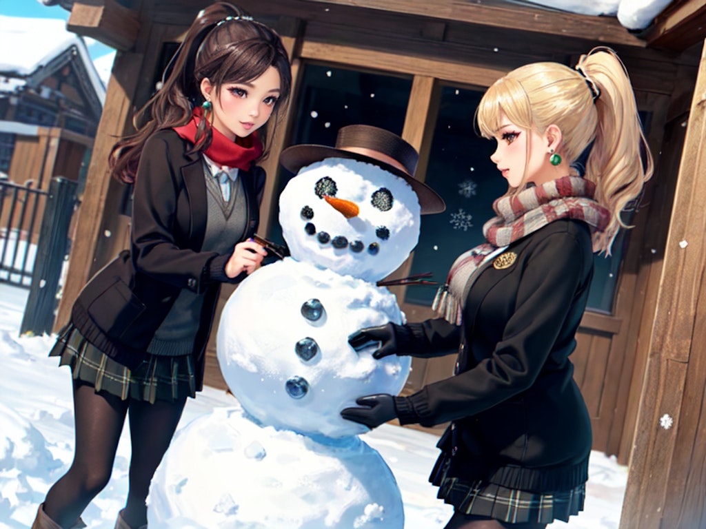 JKと雪だるま