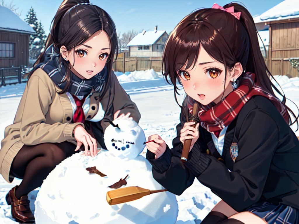 JKと雪だるま