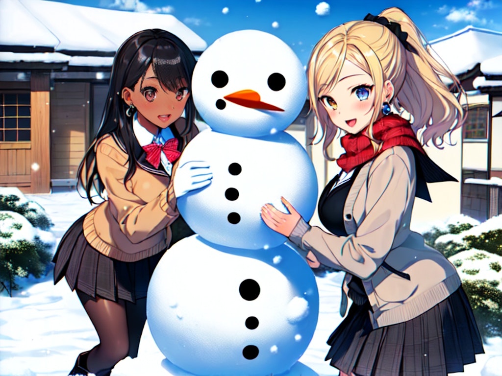 JKと雪だるま