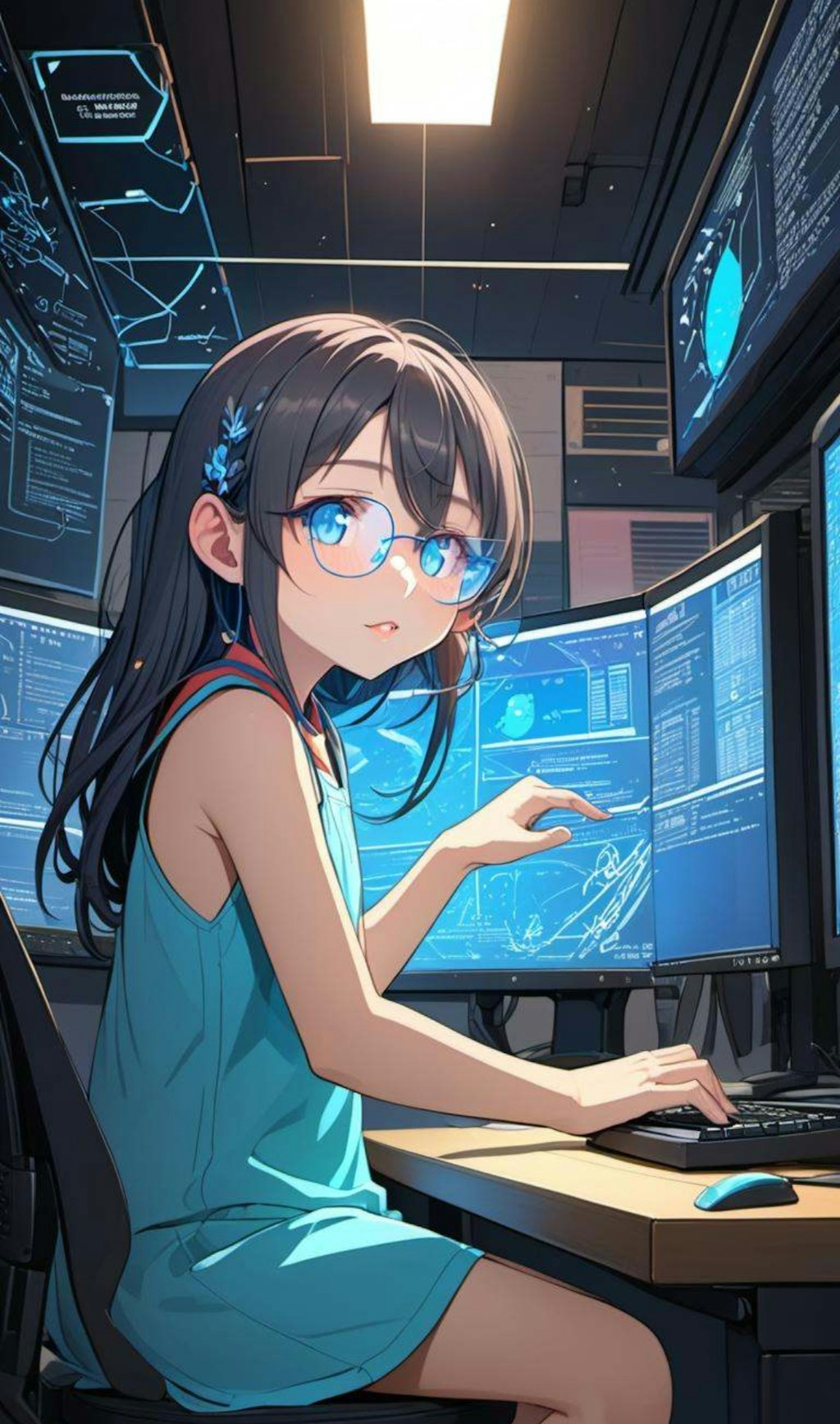 ゲームプログラマーの小さな女の子