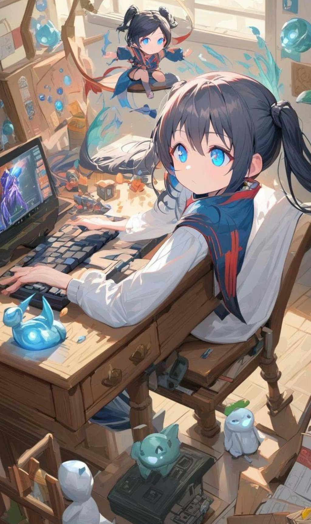 ゲームプログラマーの小さな女の子