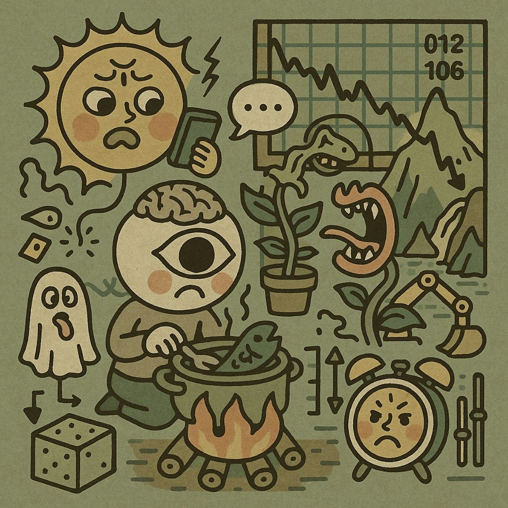 回らぬ目玉と切れた根