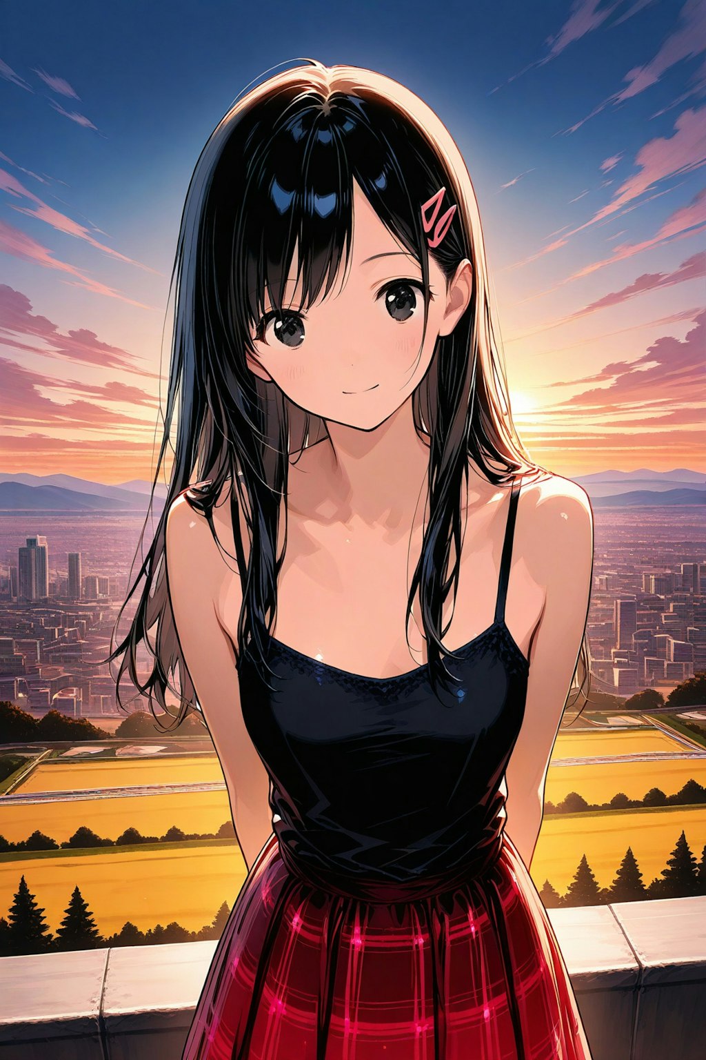 夕陽🌇と三女ちゃん⛄✨