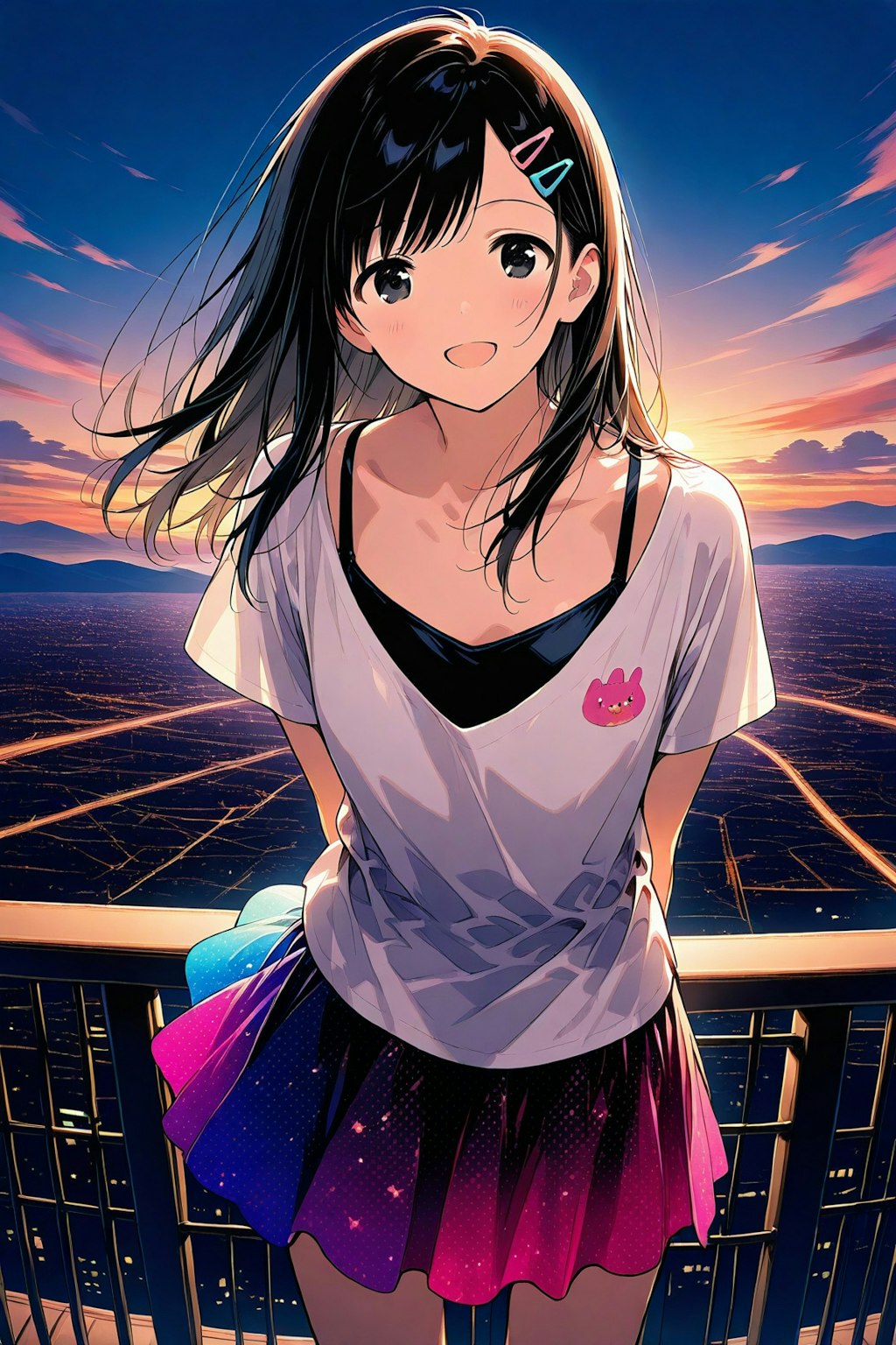 夕陽🌇と三女ちゃん⛄✨