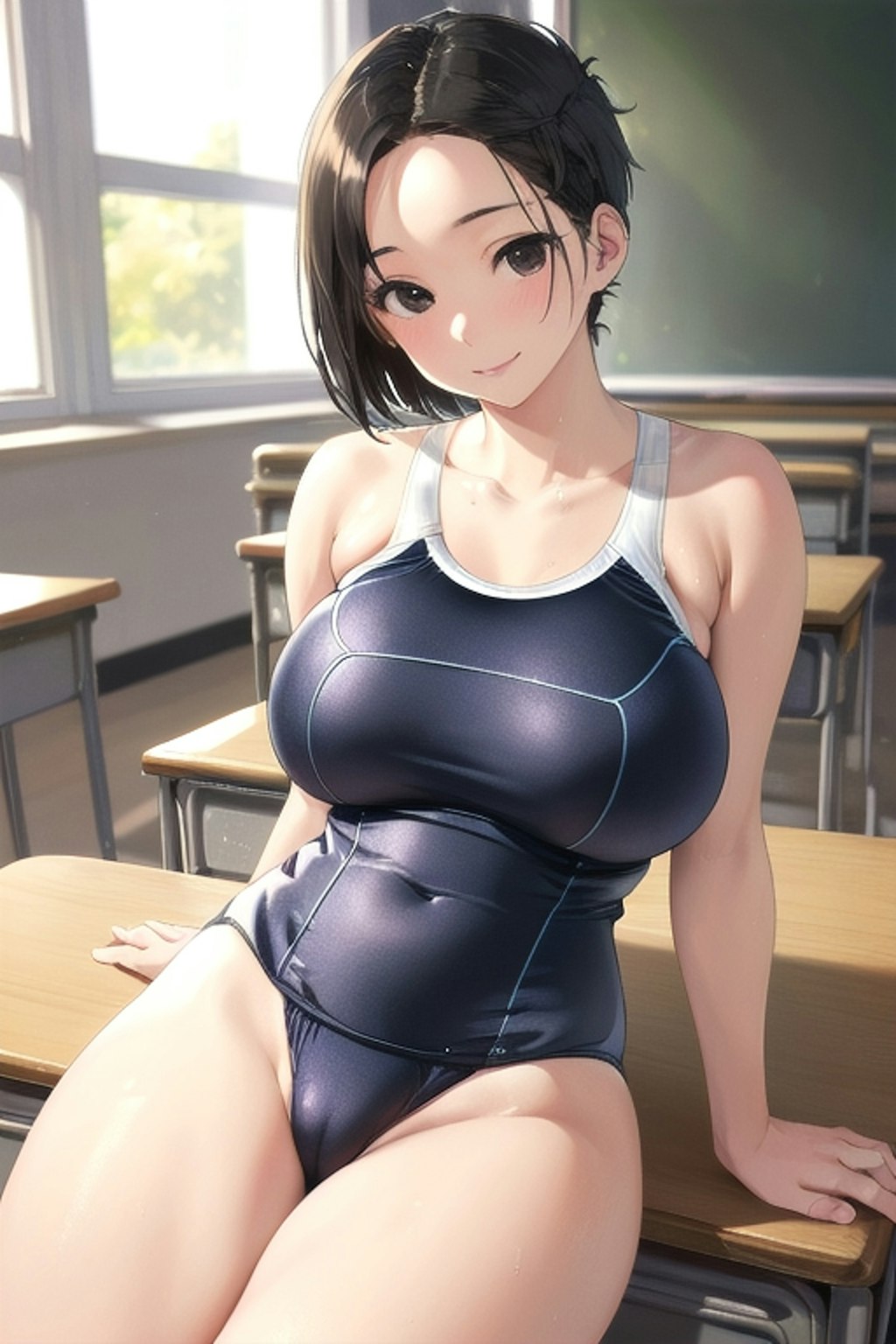 ６日のスク水女子