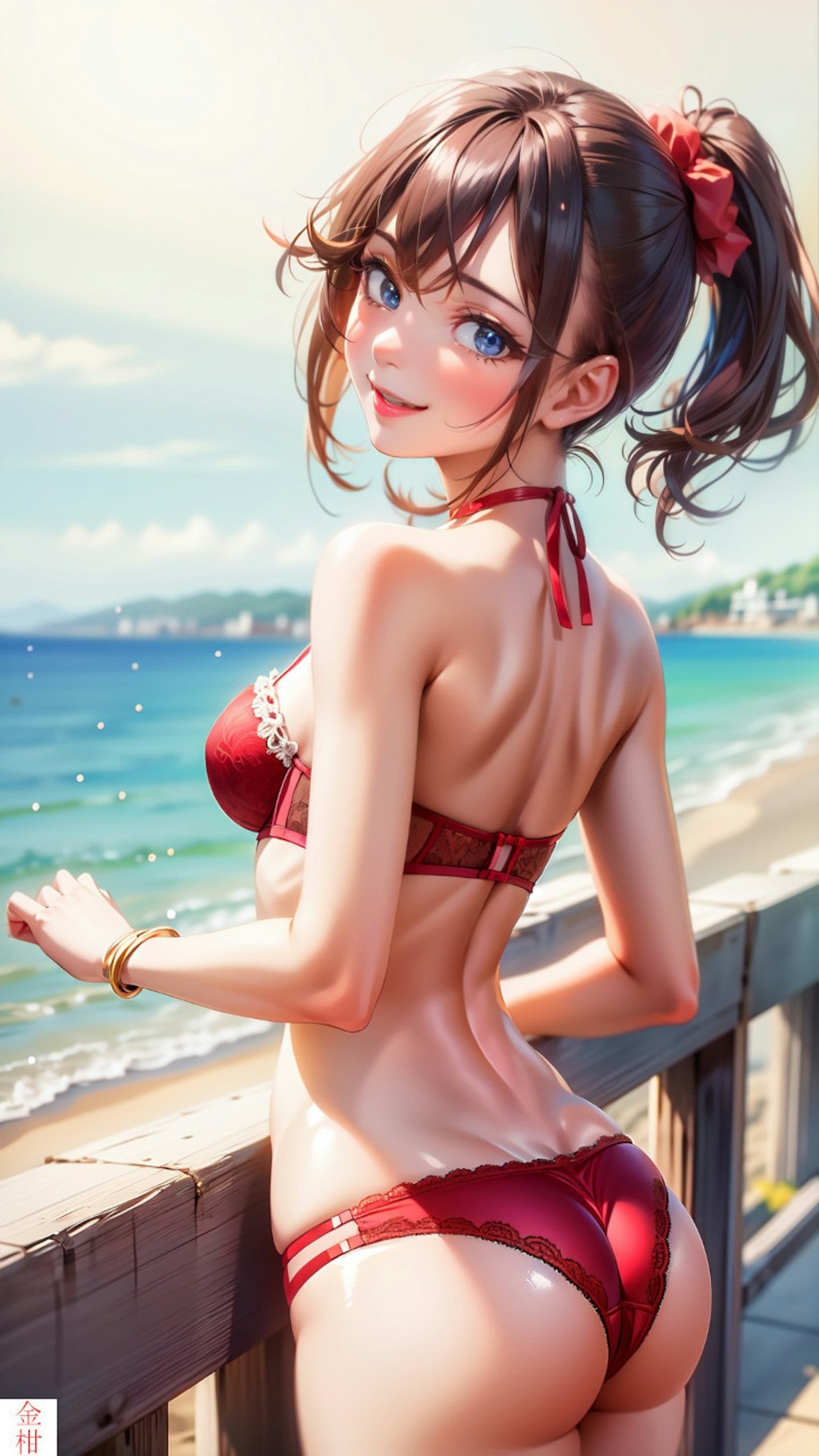 水着？制服脱いだだけだよ？Swimsuit? I just take off school uniform!