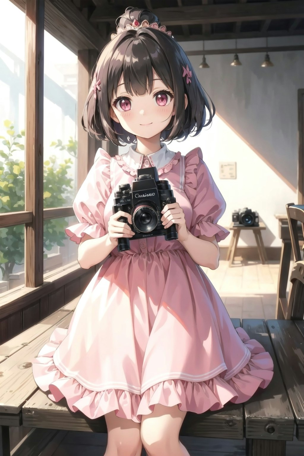 お団子姫と古いカメラ