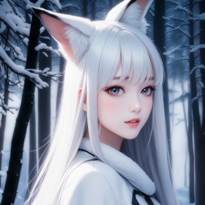 冬の白狐