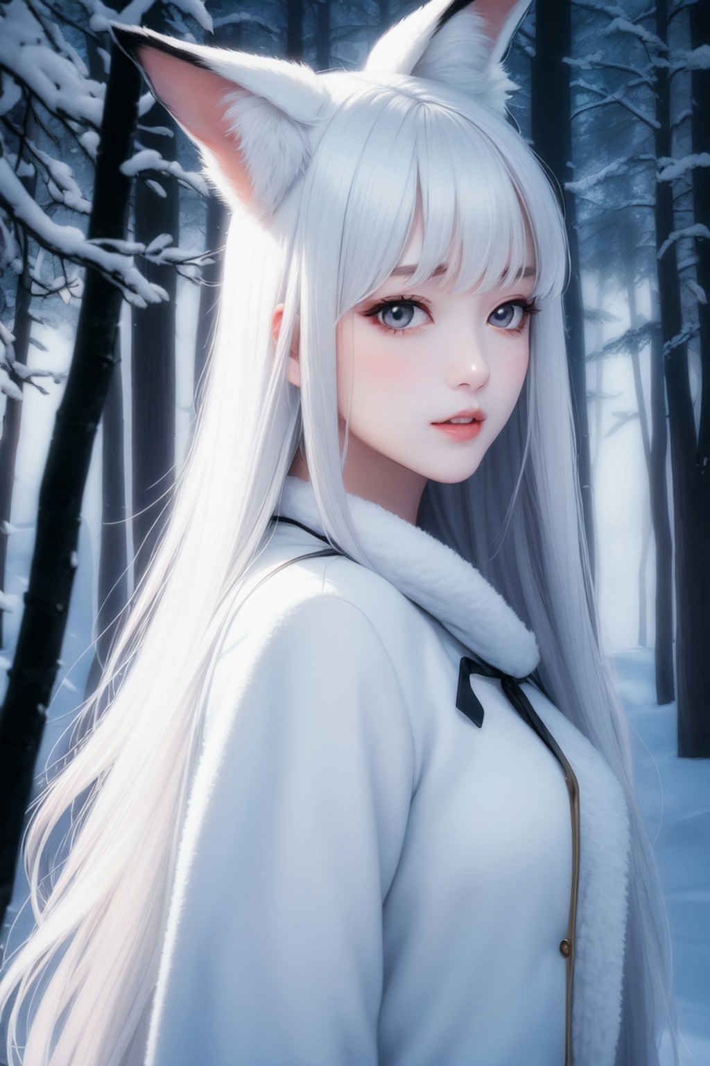冬の白狐