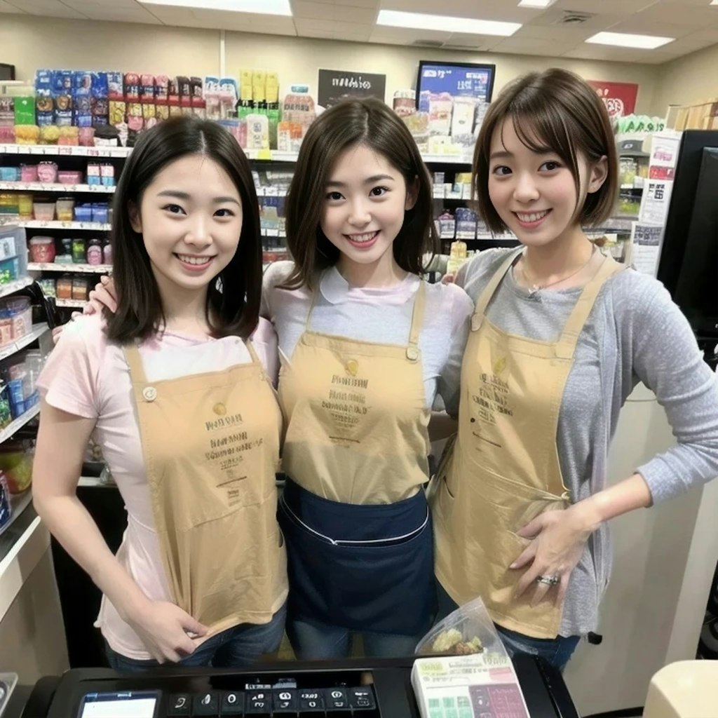 コンビニの美人店員